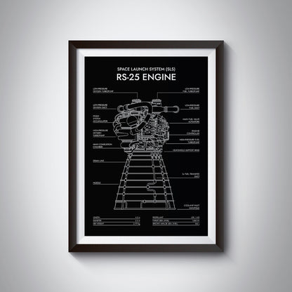 RS-25 Engine. Space Launch System Poster