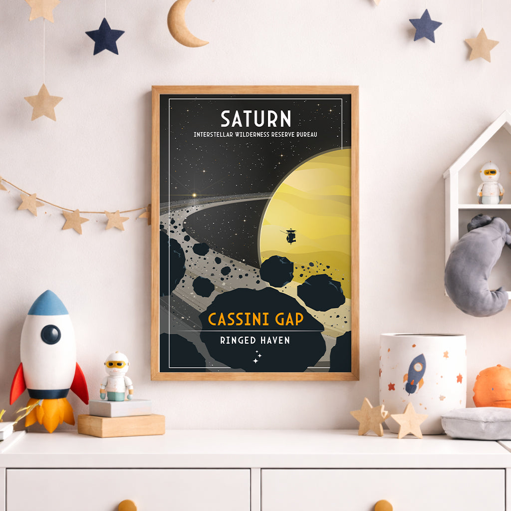 Saturn. Cassini Gap (Interstellar Wilderness Reserve Bureau Series) Poster