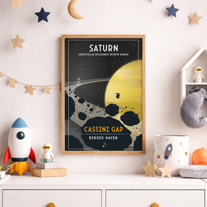 Saturn. Cassini Gap (Interstellar Wilderness Reserve Bureau Series) Poster