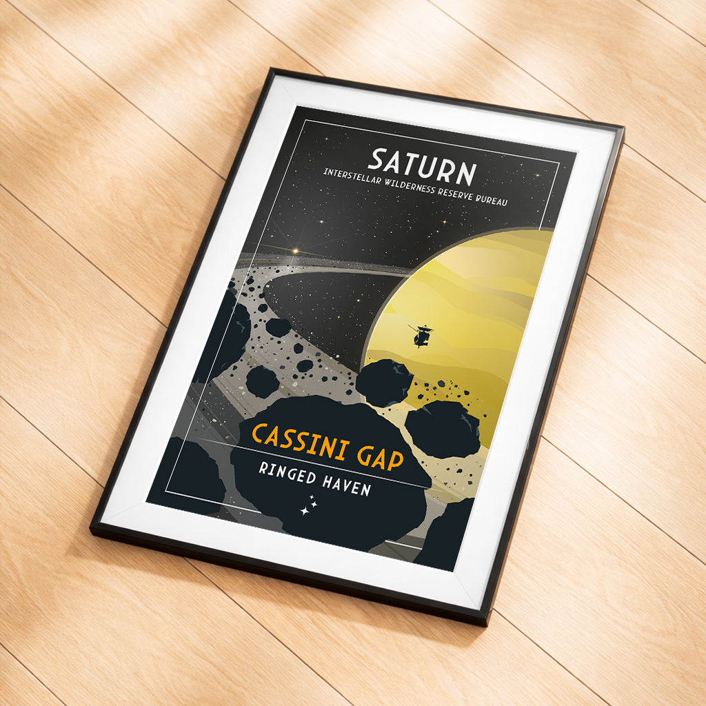 Saturn. Cassini Gap (Interstellar Wilderness Reserve Bureau Series) Poster