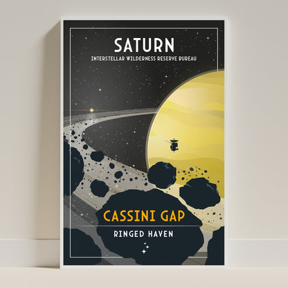 Saturn. Cassini Gap (Interstellar Wilderness Reserve Bureau Series) Poster