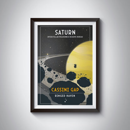Saturn. Cassini Gap (Interstellar Wilderness Reserve Bureau Series) Poster
