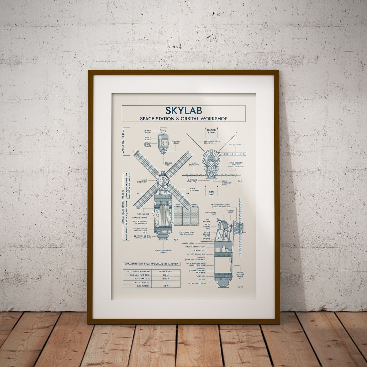 Skylab Space Station Vertical Poster