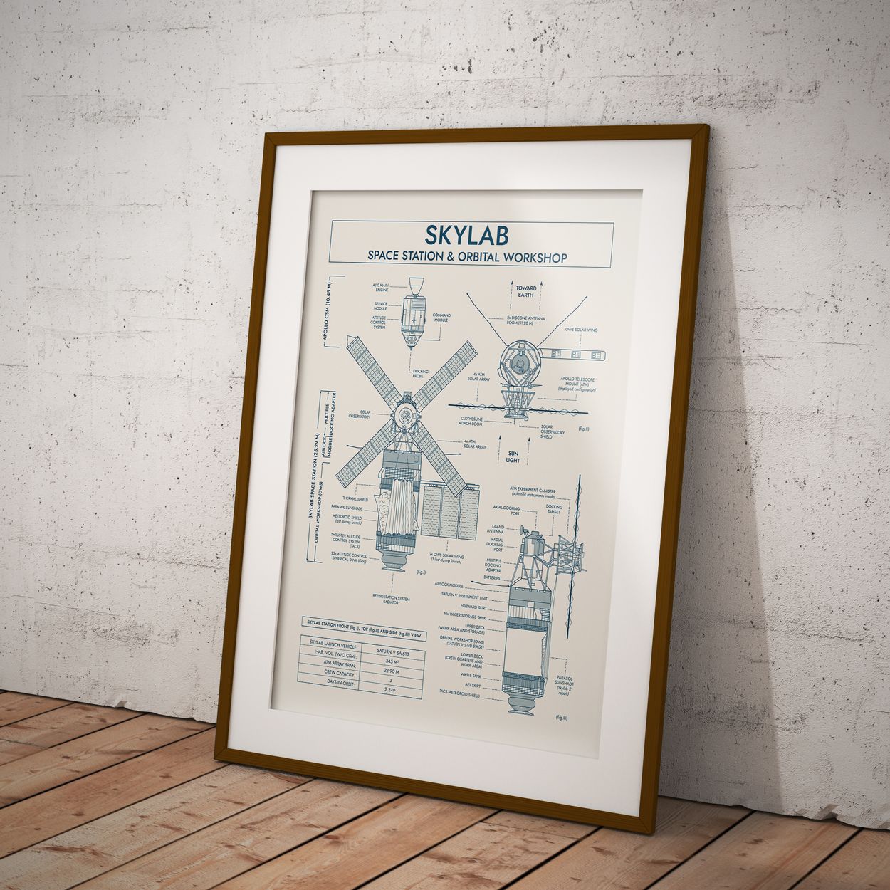 Skylab Space Station Vertical Poster