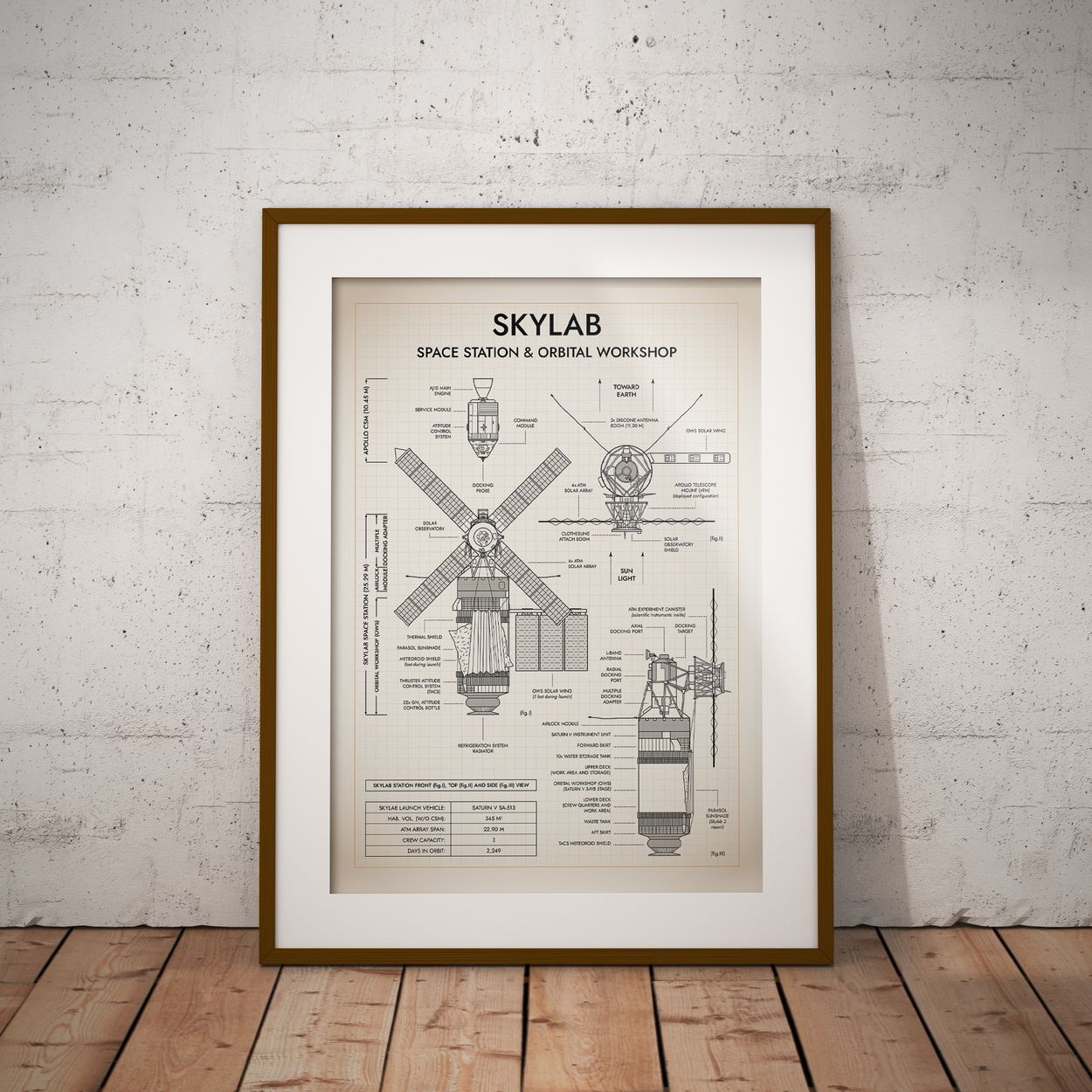 Skylab Space Station Vertical Poster