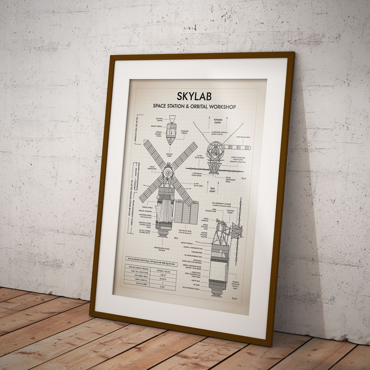 Skylab Space Station Vertical Poster