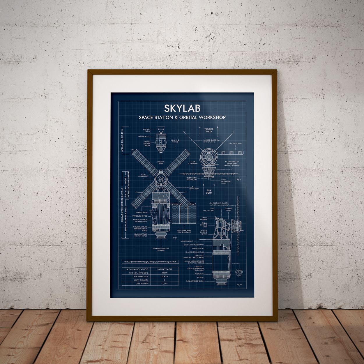 Skylab Space Station Vertical Poster