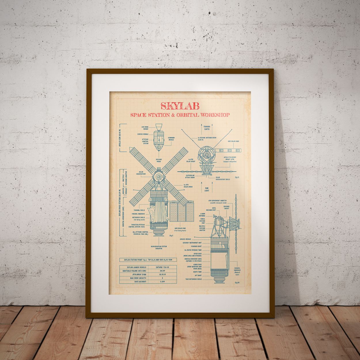 Skylab Space Station Vertical Poster