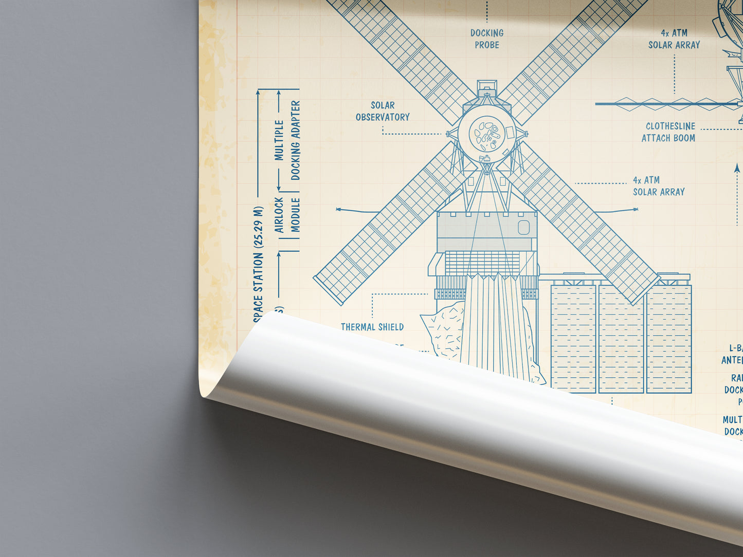 Skylab Space Station Vertical Poster