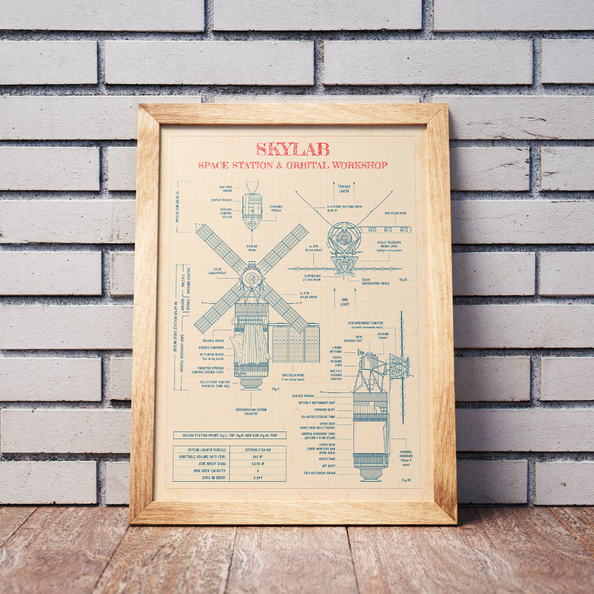 Skylab Space Station Vertical Poster