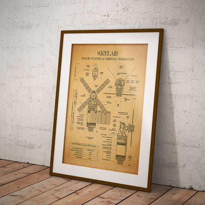 Skylab Space Station Vertical Poster