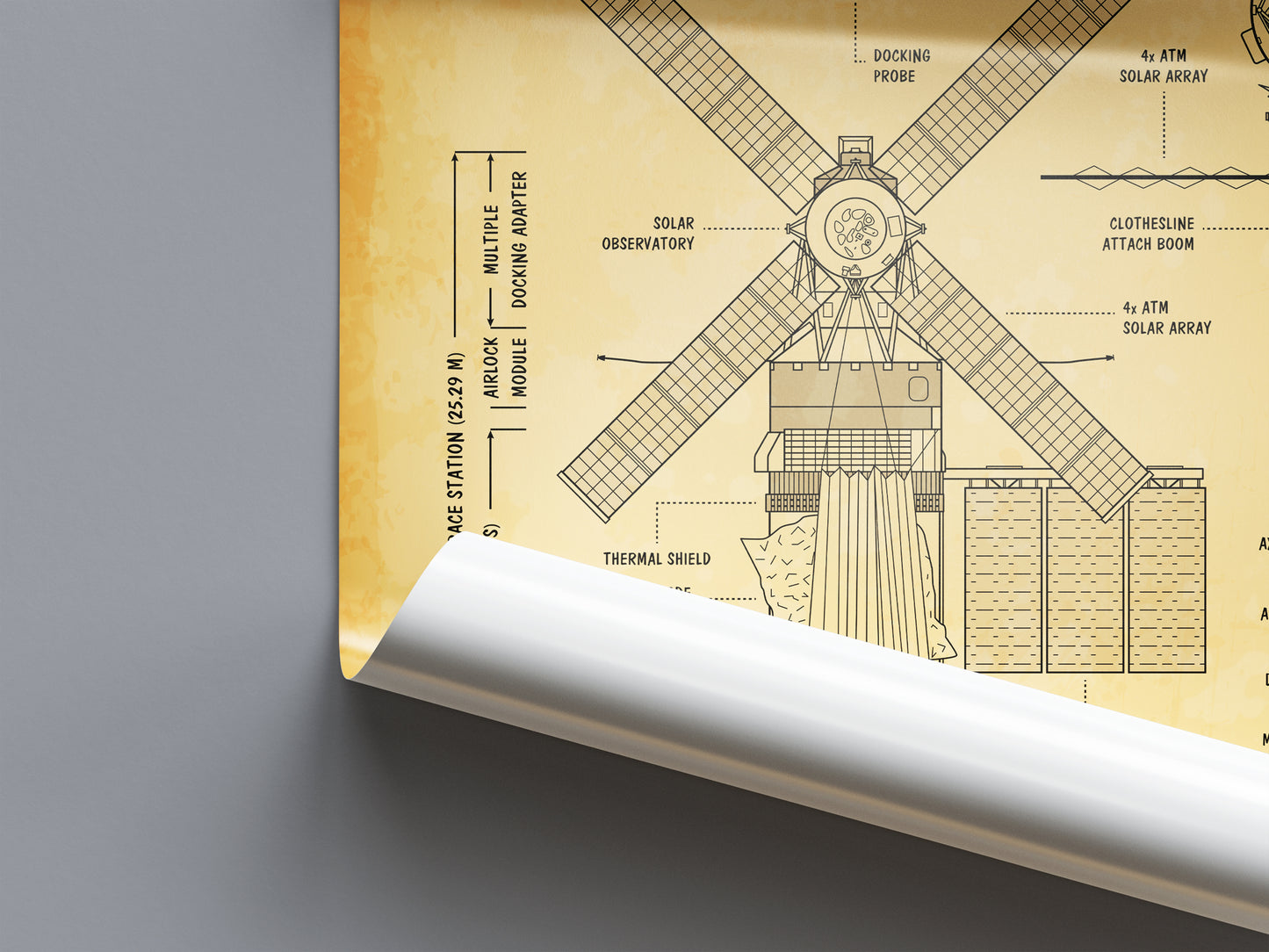 Skylab Space Station Vertical Poster