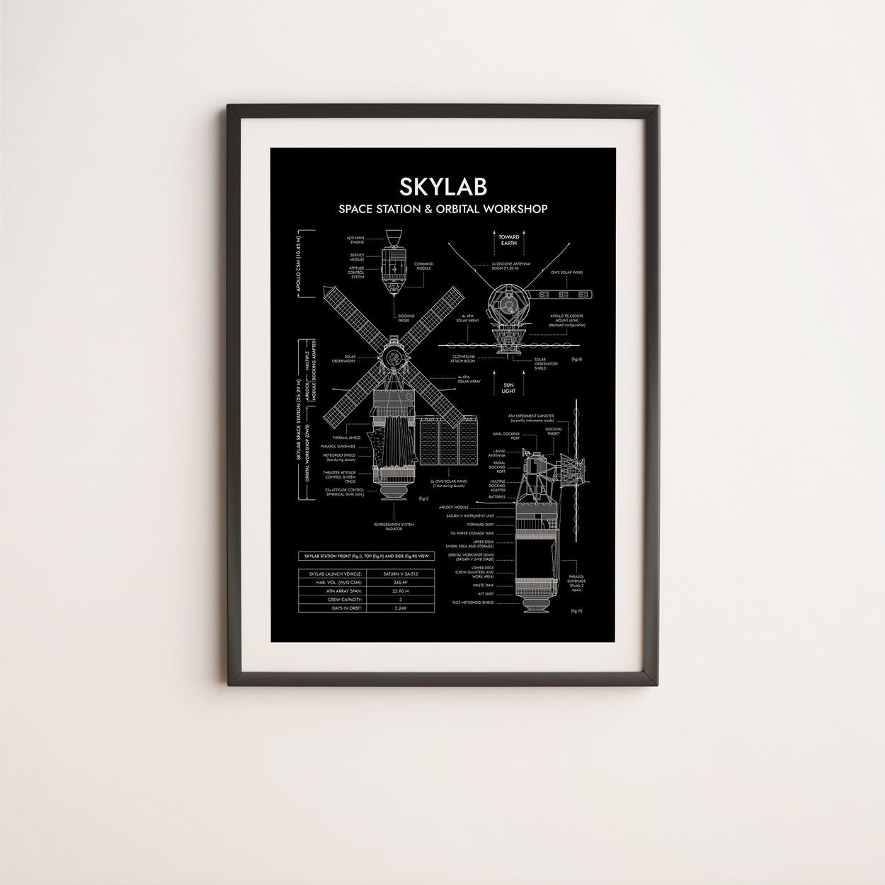 Skylab Space Station Vertical Poster