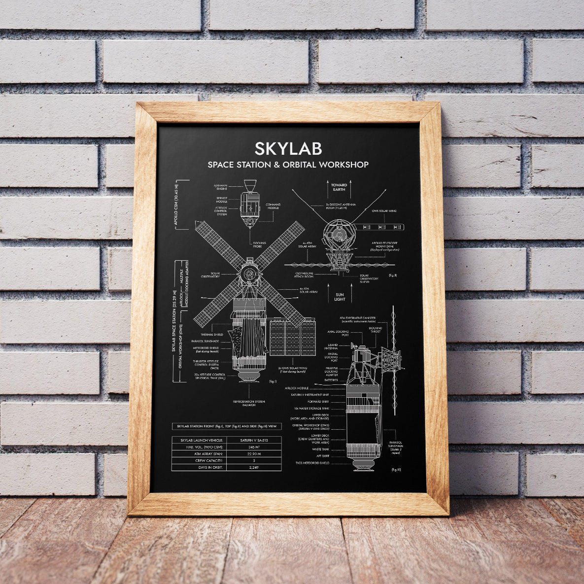 Skylab Space Station Vertical Poster