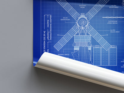 Skylab Space Station Vertical Poster