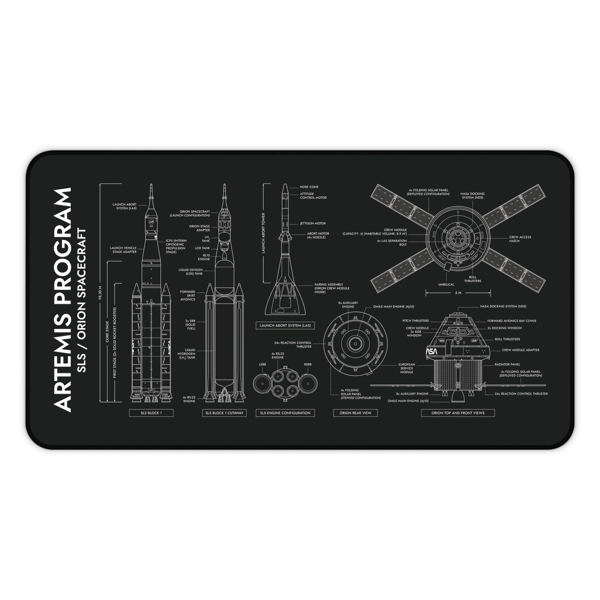 Artemis Program SLS and Orion Desk Mat