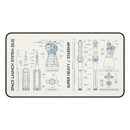 SLS vs Starship System Desk Mat