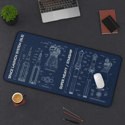 SLS vs Starship System Desk Mat