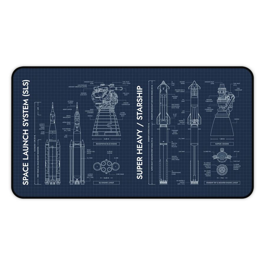 SLS vs Starship System Desk Mat