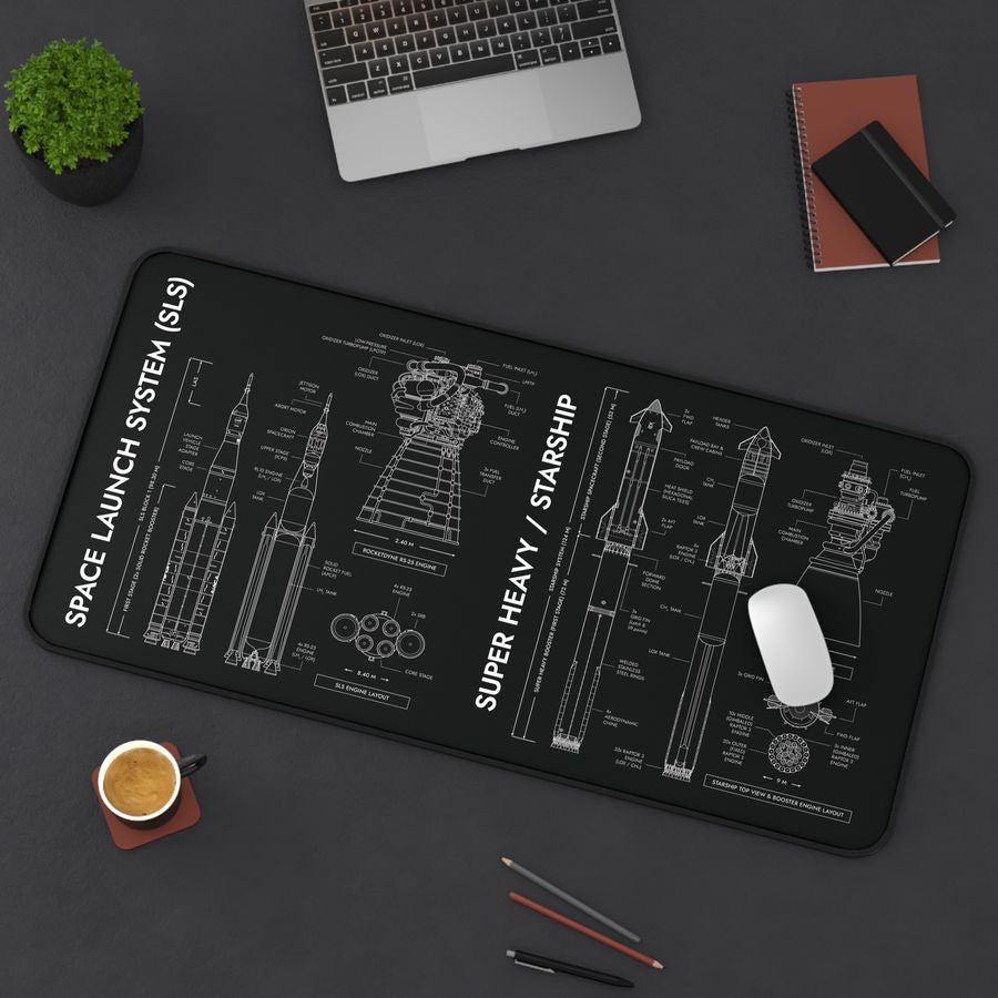 SLS vs Starship System Desk Mat