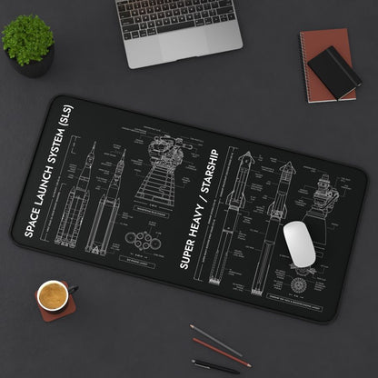 SLS vs Starship System Desk Mat