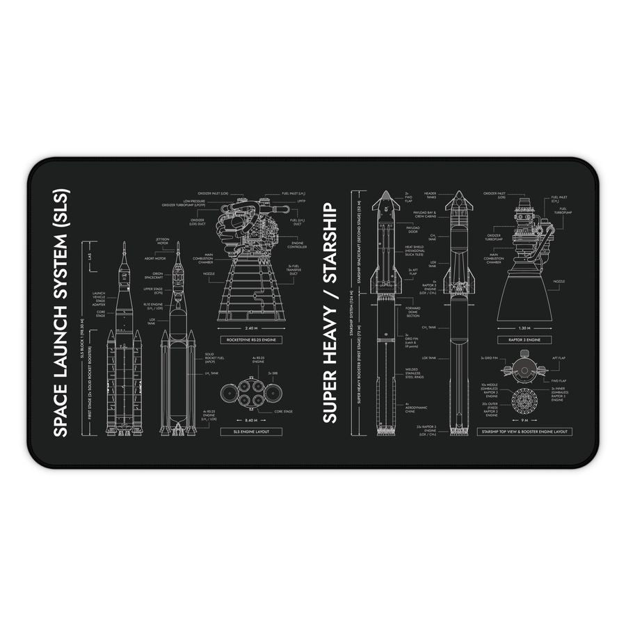 SLS vs Starship System Desk Mat