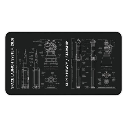 SLS vs Starship System Desk Mat