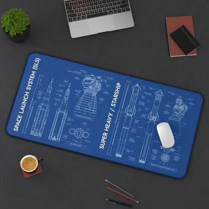 SLS vs Starship System Desk Mat