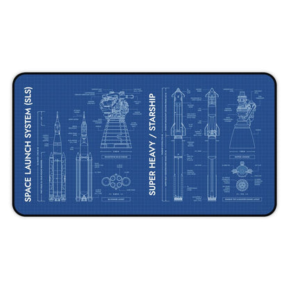 SLS vs Starship System Desk Mat