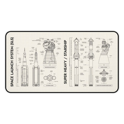 SLS vs Starship System Desk Mat