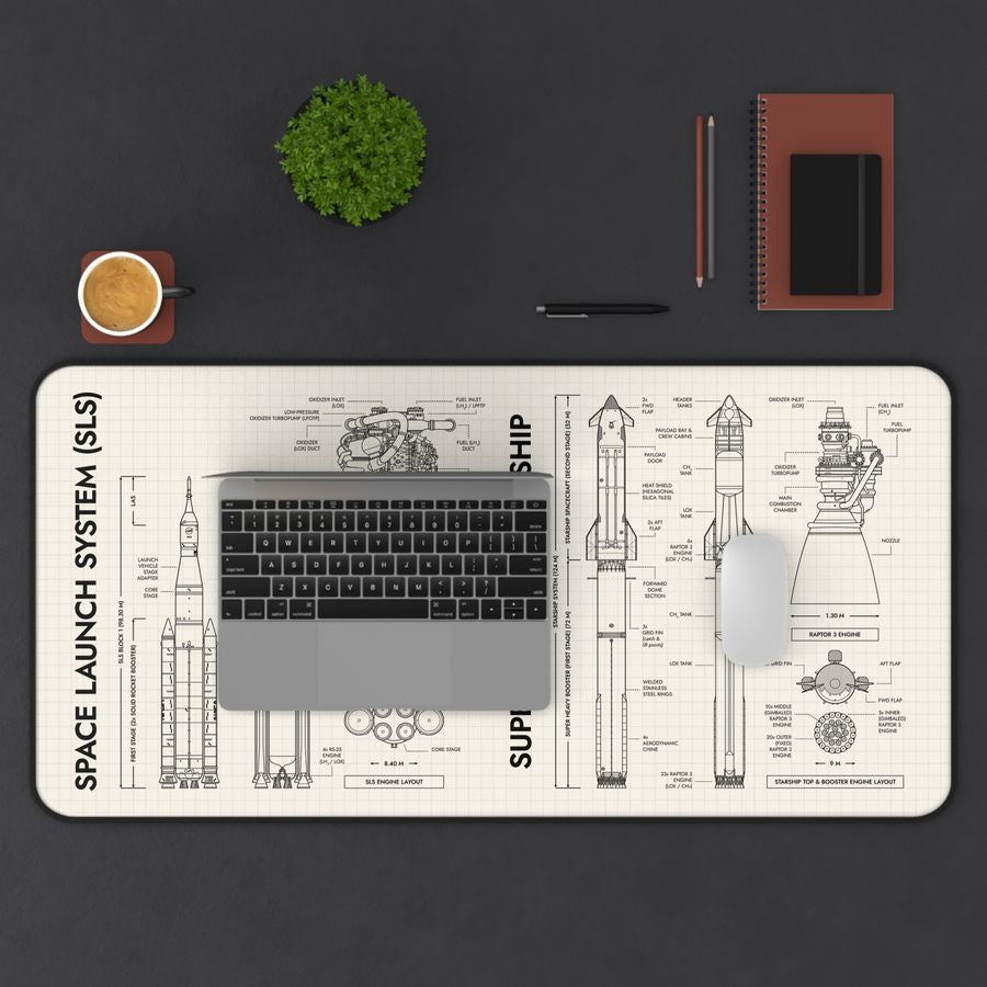 SLS vs Starship System Desk Mat