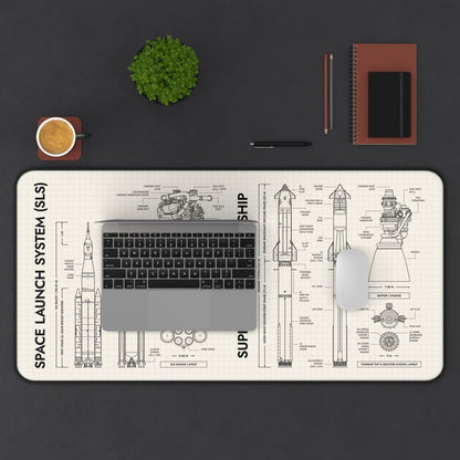 SLS vs Starship System Desk Mat