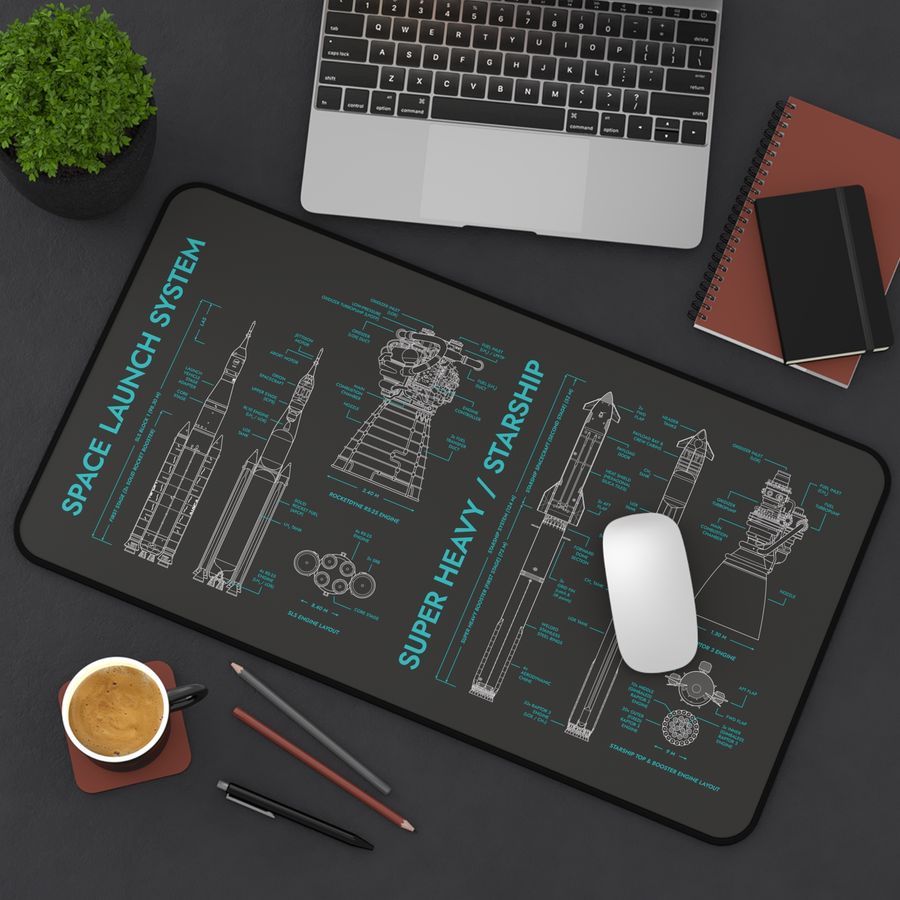 SLS vs Starship System Desk Mat