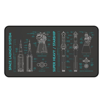 SLS vs Starship System Desk Mat