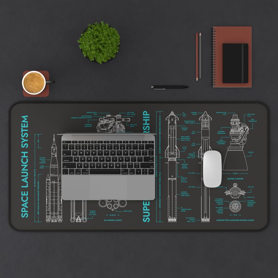 SLS vs Starship System Desk Mat