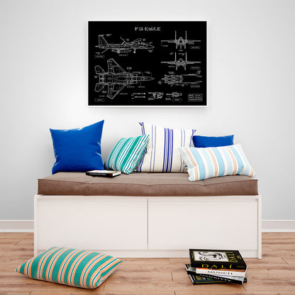 F-15 Blueprint Poster