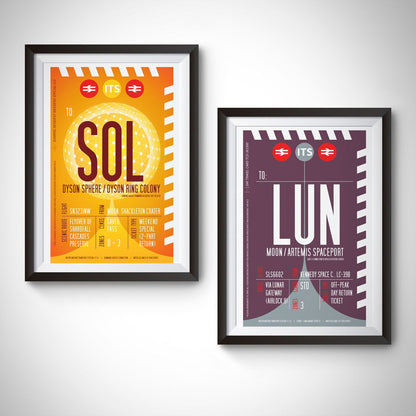 Moon Boarding Pass (Pop) Poster