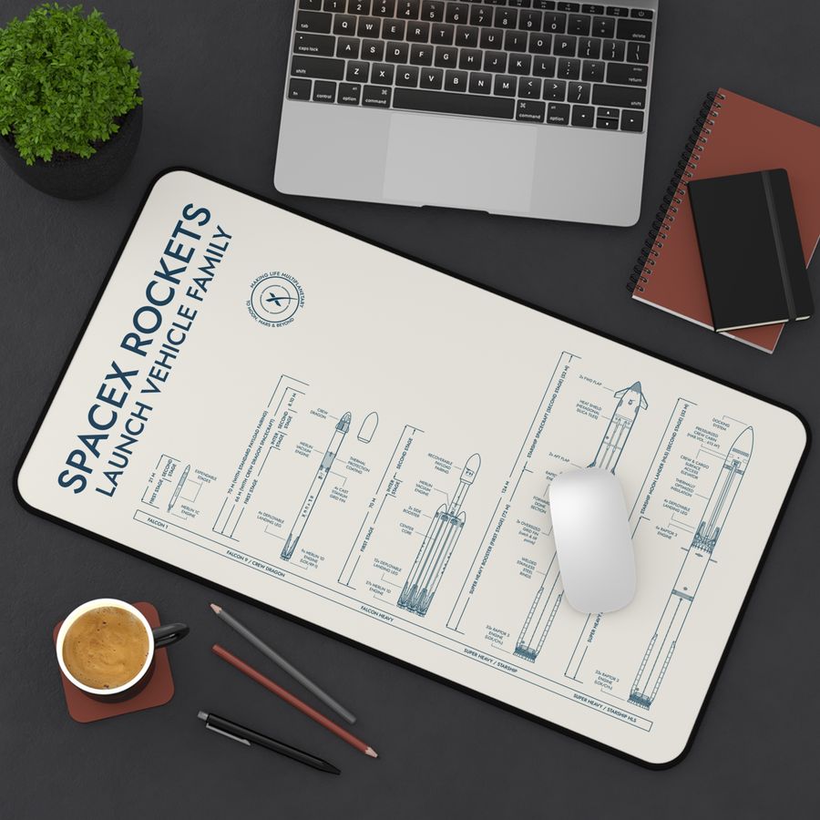 SpaceX Rockets Desk Mat