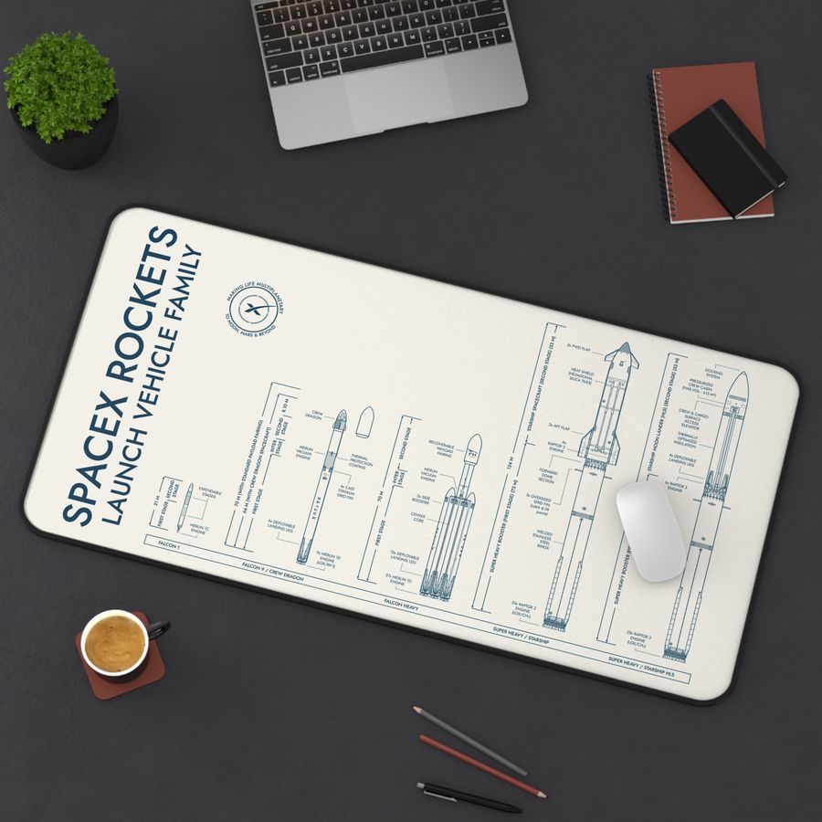 SpaceX Rockets Desk Mat