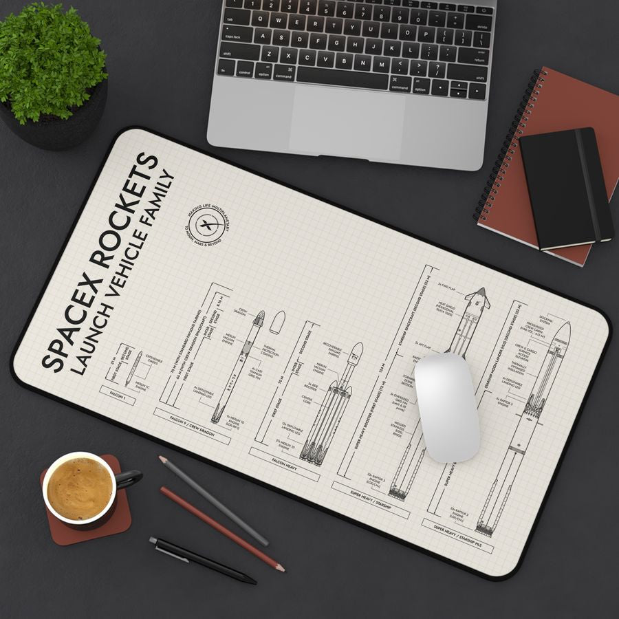 SpaceX Rockets Desk Mat