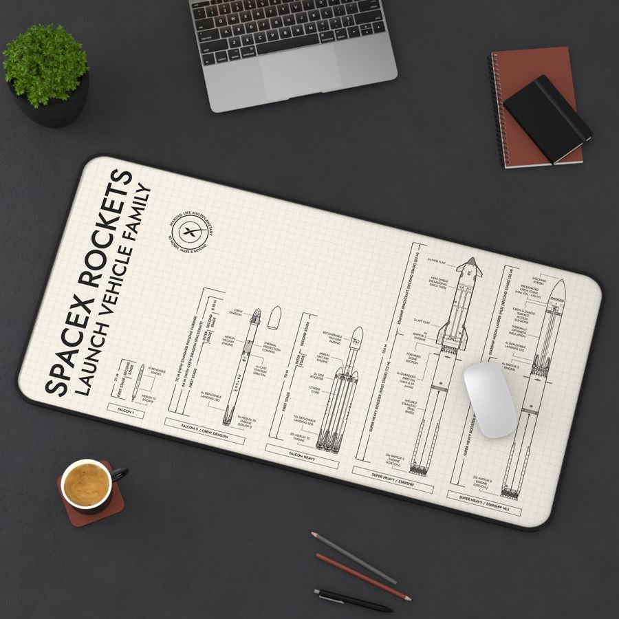 SpaceX Rockets Desk Mat
