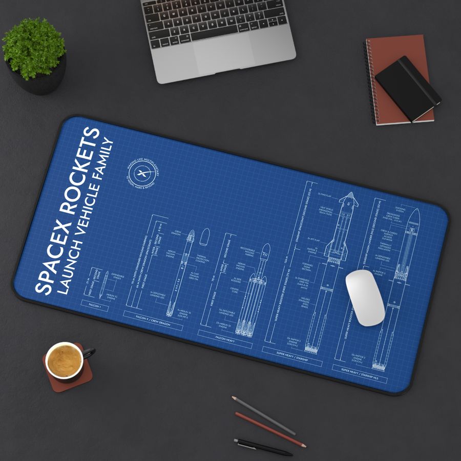 SpaceX Rockets Desk Mat
