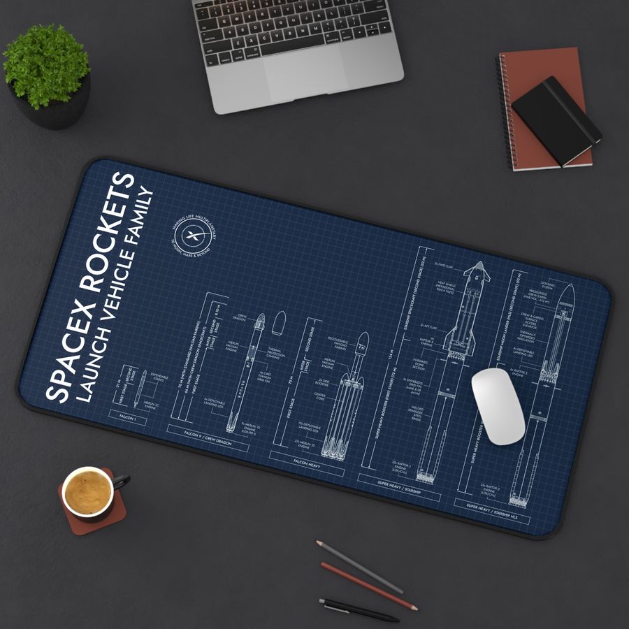 SpaceX Rockets Desk Mat