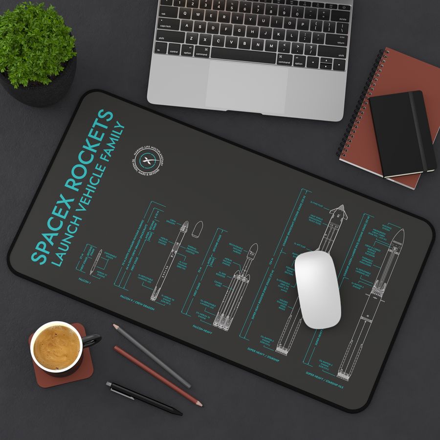 SpaceX Rockets Desk Mat
