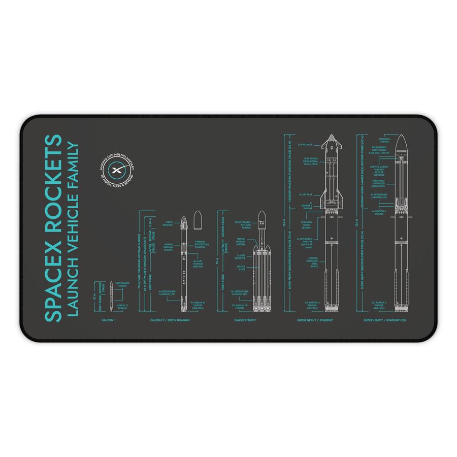 SpaceX Rockets Desk Mat