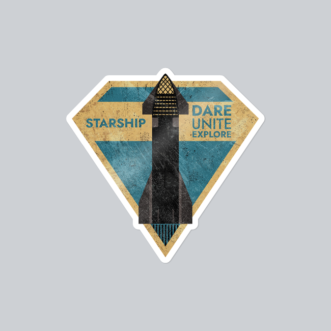 SpaceX-Starship: Dare. Unite. Explore - Sticker