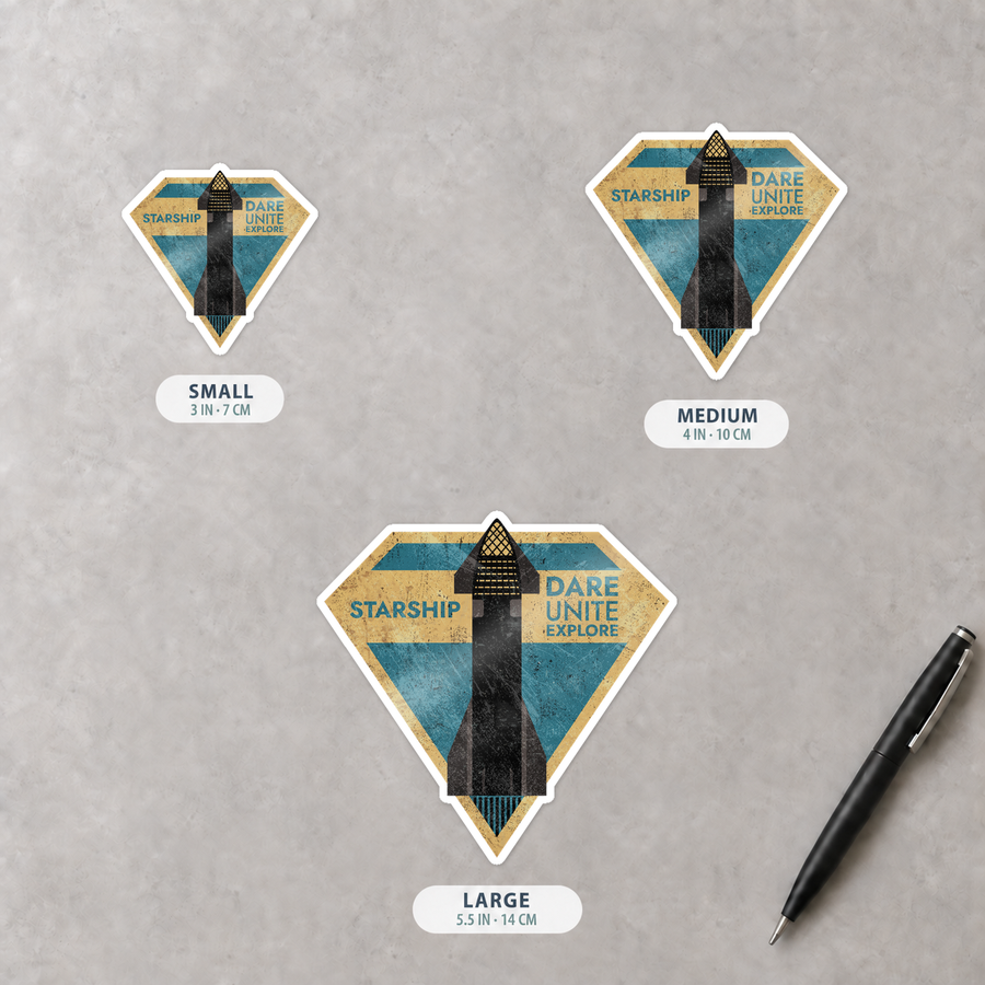 SpaceX-Starship: Dare. Unite. Explore - Sticker