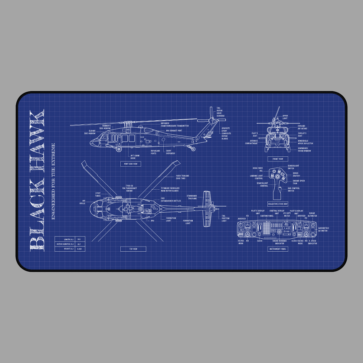 Black Hawk Desk Mat