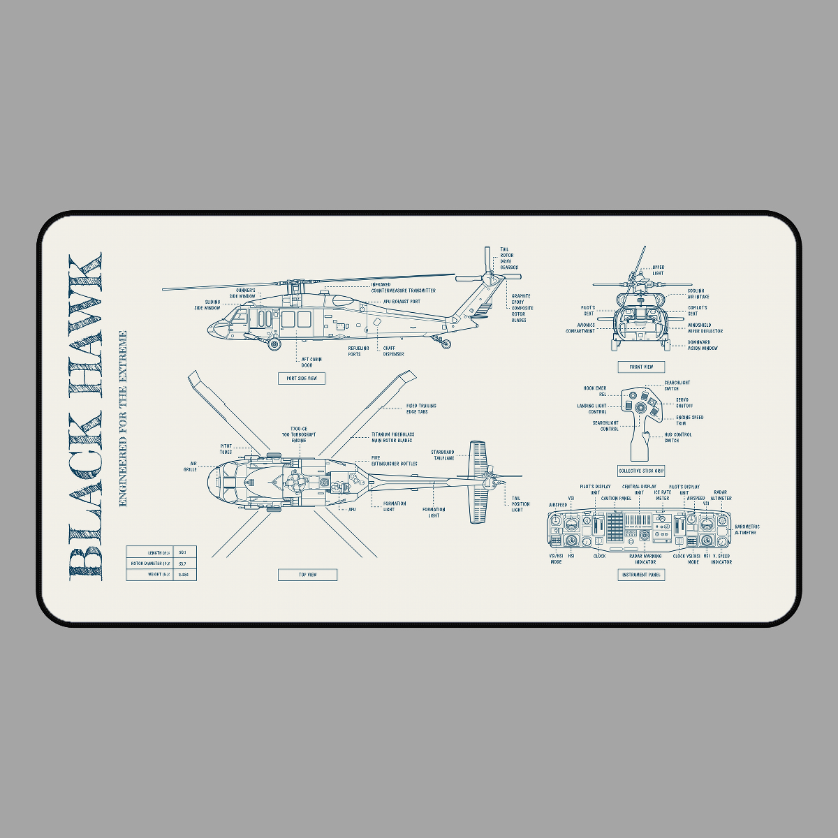 Black Hawk Desk Mat