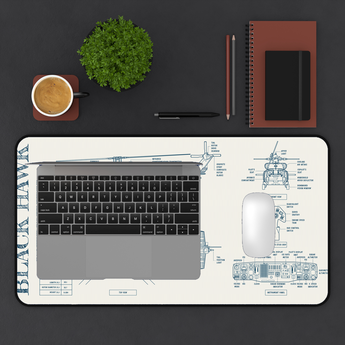 Black Hawk Desk Mat